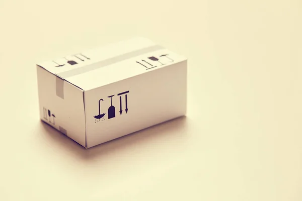 Delivery Packaging Box Close View — 스톡 사진