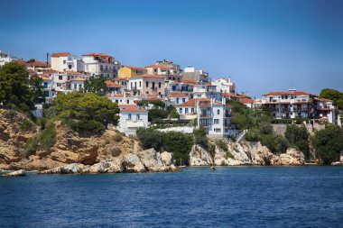 Skiathos Island Yunanistan Skiathos şehrin eski kısmı detais