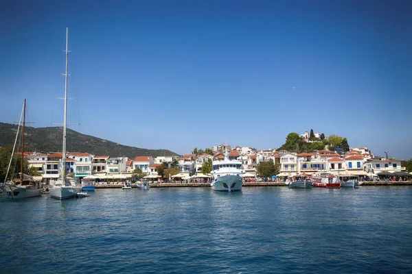 Vista Panorámica Ciudad Skiathos Isla Skiathos Grecia —  Fotos de Stock