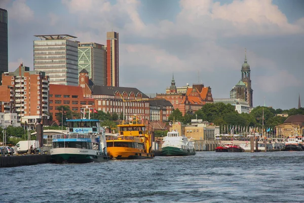 Hamburg Almanya Temmuz 2014 Görünüm Peyzaj Hamburg Turist Limanı Elbe — Stok fotoğraf