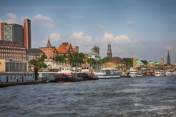 Hamburg Almanya Temmuz 2014 Görünüm Peyzaj Hamburg Turist Limanı Elbe — Stok fotoğraf