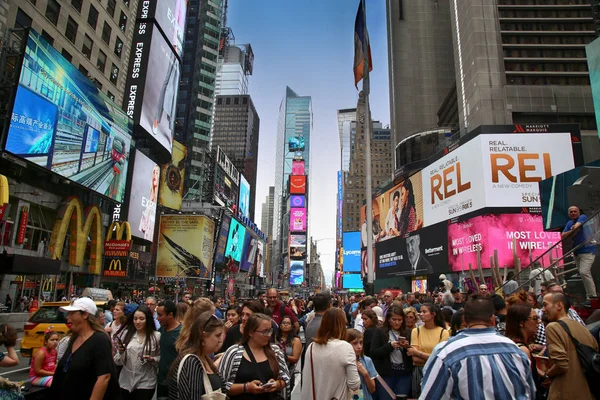 New York Usa August 2018 Überfüllt Mit Vielen Menschen Fuß — Stockfoto