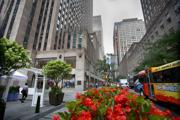 New York Usa August 2018 View 50Th Street Rockefeller Center — Stock Photo, Image