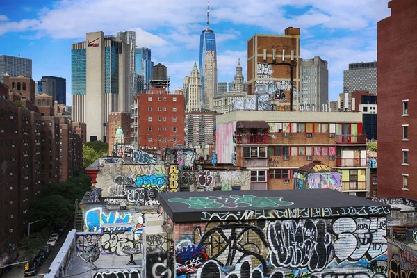 New York Usa August 2018 Mural Art Manhattan Buildings Southern — Stockfoto