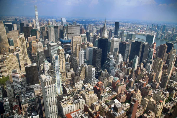 Een Panoramisch Uitzicht Van Manhattan Wolkenkrabber Van Empire State New — Stockfoto