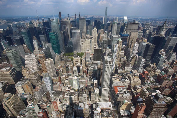 Een Panoramisch Uitzicht Van Manhattan Wolkenkrabber Van Empire State New Stockfoto