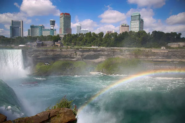 Vue Magnifique Des Chutes Niagara Avec Arc Ciel État New — Photo