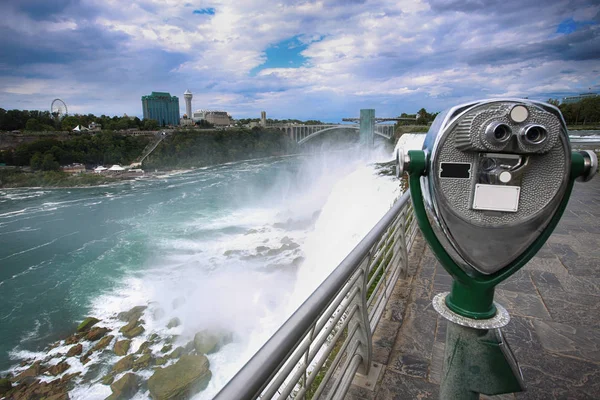 Visitador Binocular Turístico Niagara Falls Estado Nova York Eua — Fotografia de Stock