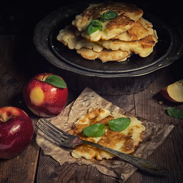 Buñuelos Manzana Sabrosos Caseros — Foto de Stock