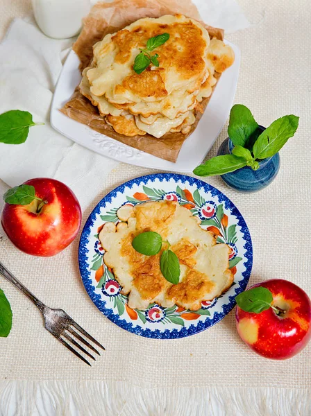 Buñuelos Manzana Sabrosos Caseros — Foto de Stock