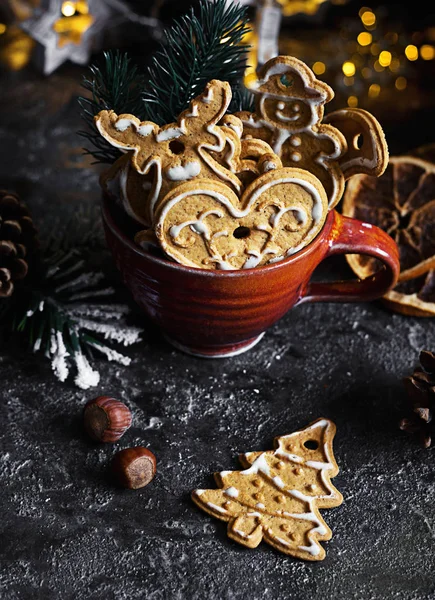 Noel Gingerbread Çerezleri Noel Zamanında — Stok fotoğraf