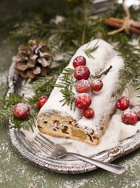 Pastel Casero Fruta Navidad —  Fotos de Stock