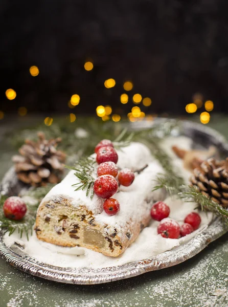 Pastel Casero Fruta Navidad —  Fotos de Stock