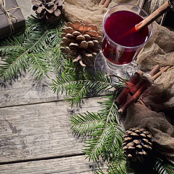 Heißer Würziger Glühwein Mit Zimt — Stockfoto