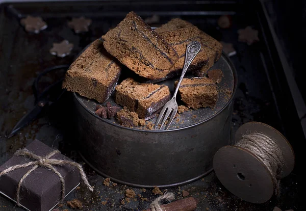 Hausgemachte Leckere Weihnachts Lebkuchen — Stockfoto