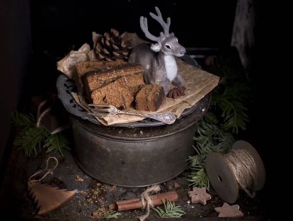 Caseiro Saboroso Pão Gengibre Natal — Fotografia de Stock