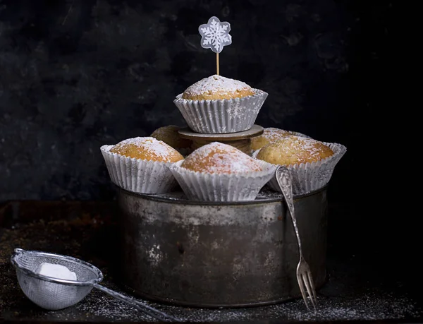 Cupcakes Inverno Natal — Fotografia de Stock