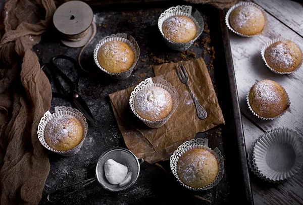 Σπιτική Βανίλια Cupcake Γεύση — Φωτογραφία Αρχείου