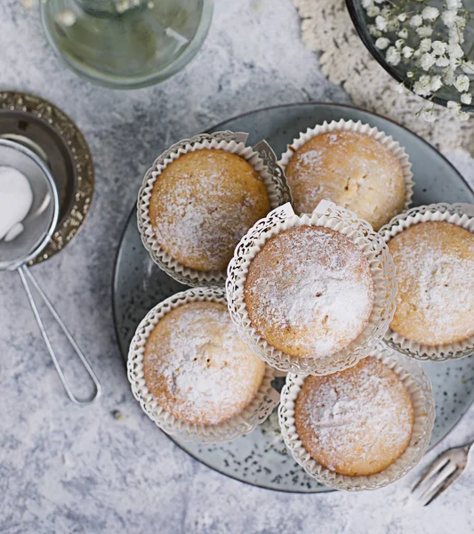 Taste Homemade Vanilla Cupcake — Stock Photo, Image