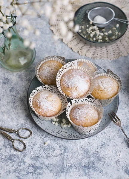 Geschmack Hausgemachte Vanille Cupcake — Stockfoto