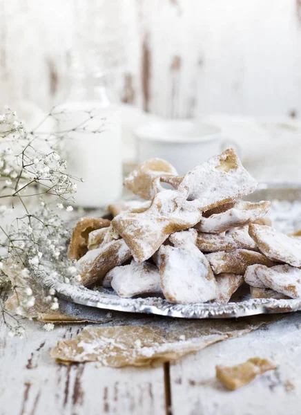 Angel Wings  with powdered sugar — Stock Photo, Image