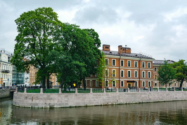 San Petersburgo Vista Desde Terraplén Del Río Moika Hasta Casa — Foto de Stock