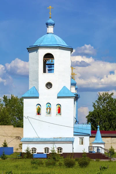 Bell Tower Church Intercession Blessed Virgin Promyshlennaya Kemerovo Region — Stock Photo, Image