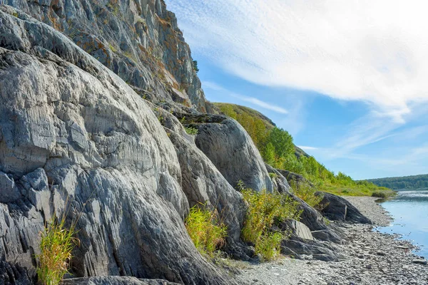 Río Siberiano Tom Zona Nicholas Tutalski Rocas Región Kemerovo — Foto de Stock