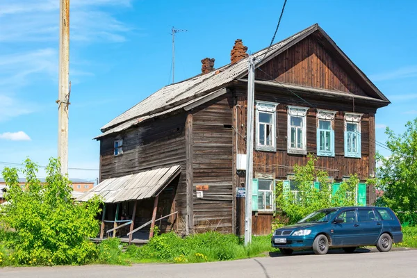Mariinsk Rusko Červen 2018 Starobylé Dřevěné Budově Bývalém Domě Trapnou — Stock fotografie