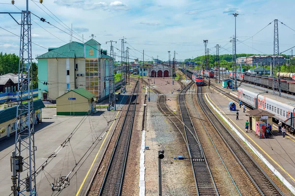 Railway Station Town Mariinsk Trans Siberian Railway Magistral Kemerovo Region — Stock Photo, Image