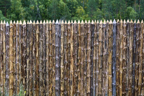 Decoratieve log palissade — Stockfoto