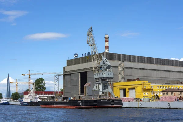 San Petersburgo Rusia Agosto 2019 Empresa Construcción Naval Isla Petrovsky — Foto de Stock