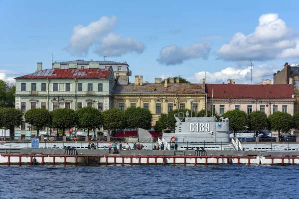 San Petersburgo Rusia Agosto 2019 Museo Submarino 189 Terraplén Del —  Fotos de Stock