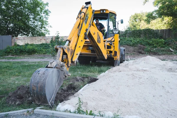 Sur le chantier. Excavation, ville . — Photo