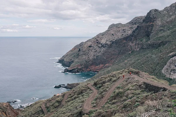 Trail Runners Tenerife Adası Nda Koşuyor Ülke Genelinde Koşan Sporcular Stok Fotoğraf
