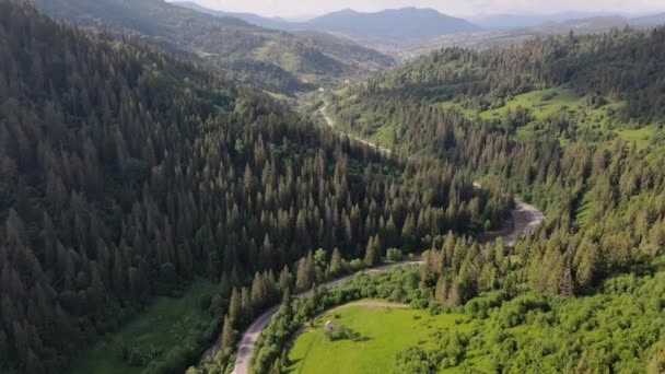 Güzel Karpatlar Dağları Ukrayna Nın Havadan Manzarası — Stok video