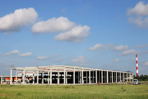 new factory on green field construction site