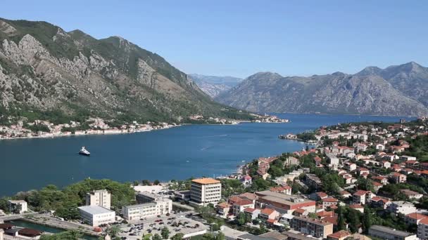 Κόλπος Κότορ Μαυροβούνιο Όμορφο Τοπίο Καλοκαιρινή Σεζόν — Αρχείο Βίντεο