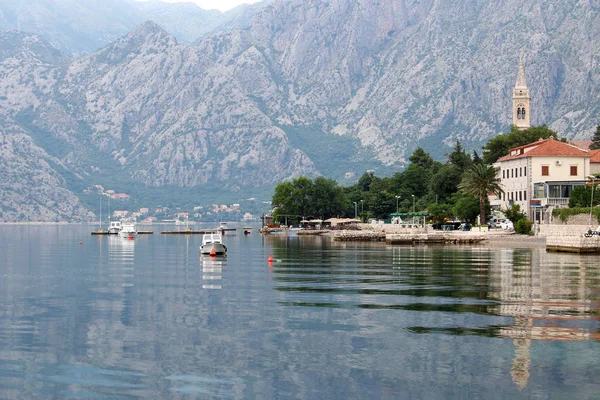 Bahía Kotor Montenegro Temporada Verano — Foto de Stock