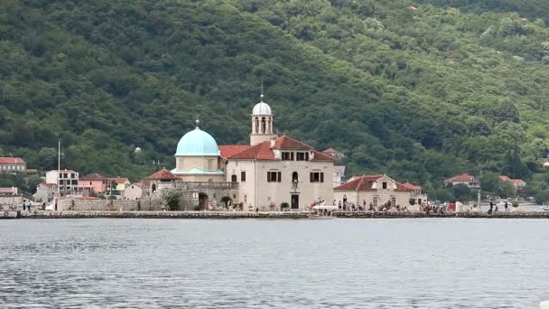 Nuestra Señora Las Rocas Perast Bay Kotor Montenegro — Vídeos de Stock