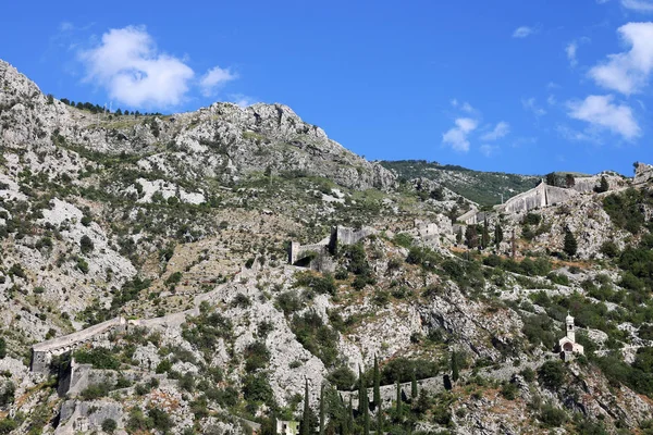 Saint John Stará Pevnost Vrcholu Hory Kotor Černá Hora — Stock fotografie