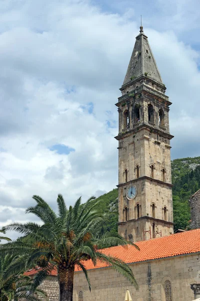 Torre Iglesia San Nicolás Perast Montenegro —  Fotos de Stock