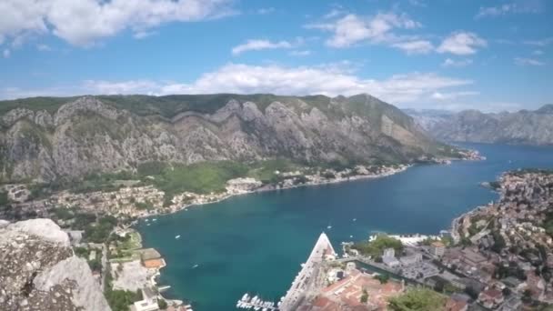 Nádherné Panorama Kotorski Záliv Černá Hora — Stock video