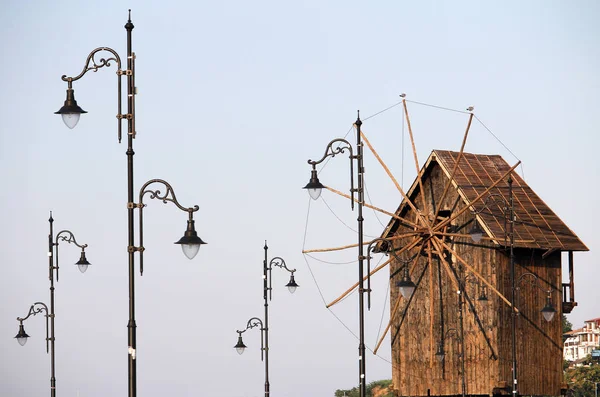 Old Wooden Windmill Nessebar Bulgaria — Stock Photo, Image