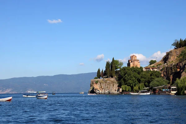 Iglesia Jovan Kaneo Lago Ohrid Macedonia Paisaje — Foto de Stock