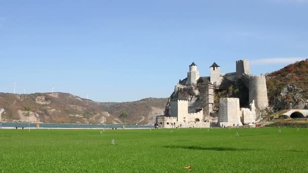 Golubac Festung Der Donau Serbien — Stockvideo