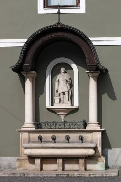 Fontein Saint Istvan Sculptuur Eger Hongarije — Stockfoto