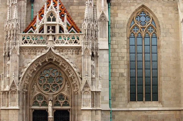 Маттіас Церква Дверними Віконними Докладно Угорщини Будапешті — стокове фото