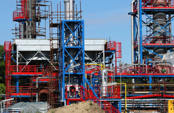 Refinaria Petroquímica Planta Canteiro Obras Zona Industrial — Fotografia de Stock