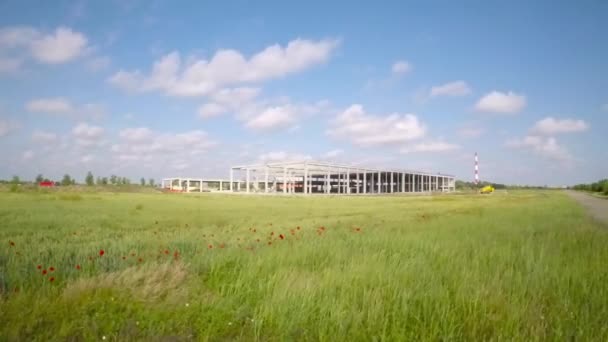 Nieuwe Fabriek Bouwplaats — Stockvideo